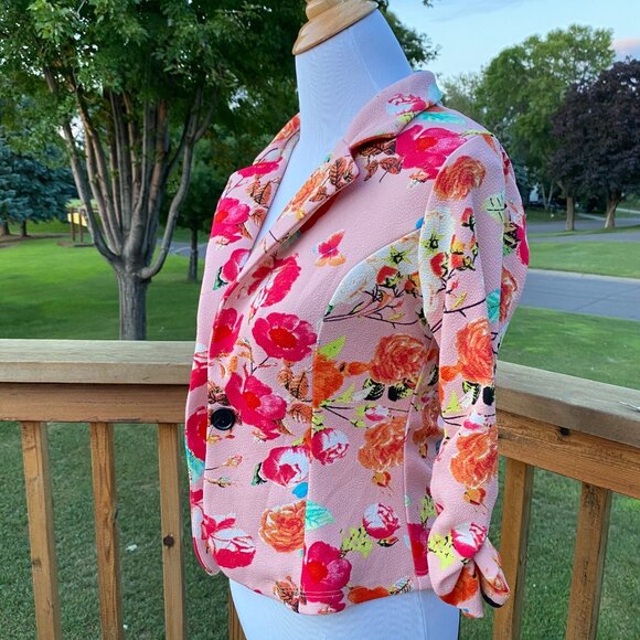 Rainbow Women's Floral Long Sleeve Blouse Blazer - Size S - Picture 3 of 15